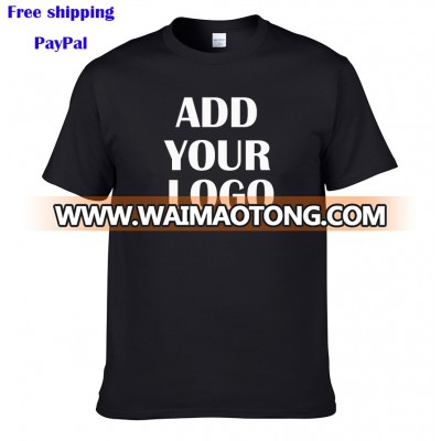 Free shipping by air express door to door US size custom printing your design 100% cotton t shirt men