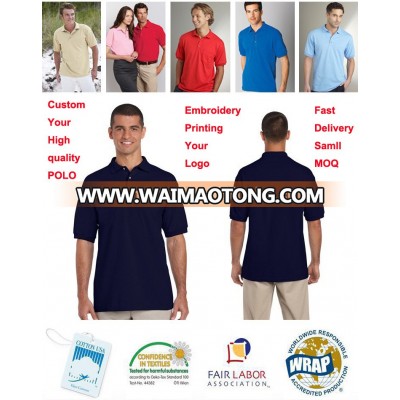 100% Cotton High Quality Custom Embroidered logo Man Polo shirt