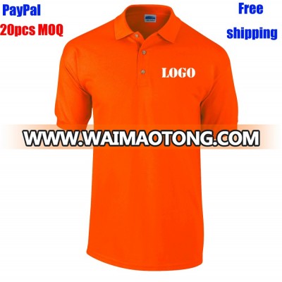 Free shipping by air express door to door embroidery or printing your logo high quality custom mens polo shirt