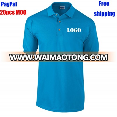 Free shipping 100% Cotton High Quality Embroidered logo Custom Men Polo T-shirts