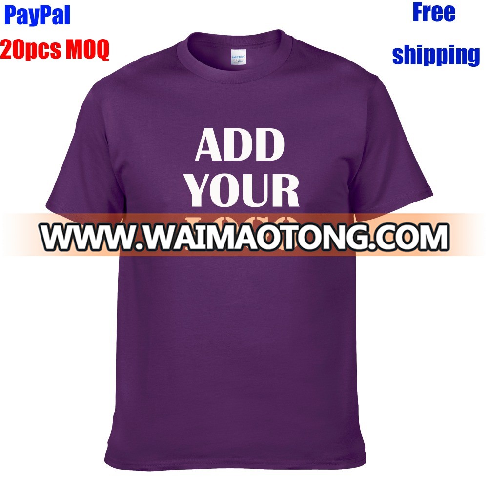 Free shipping factory doing any text design and image bulk t shirts printing