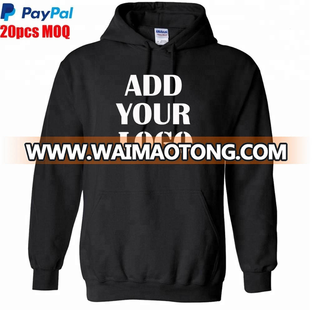 Free shipping paypal accept 20pcs minimum screen printing winter floss lined custom hoodies